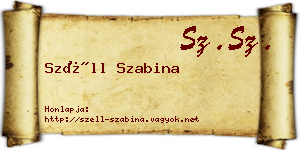 Széll Szabina névjegykártya