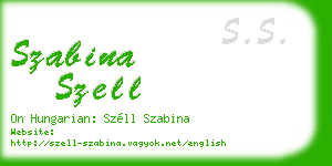 szabina szell business card